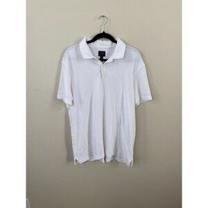 14th & Union Mens White Cotton Polo Shirt L Made In India Classic Short Sleeve